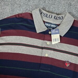 Polo Golf Ralph Lauren Striped Polo Shirt Men's XL Short Sleeve Golf 4 Cotton‎